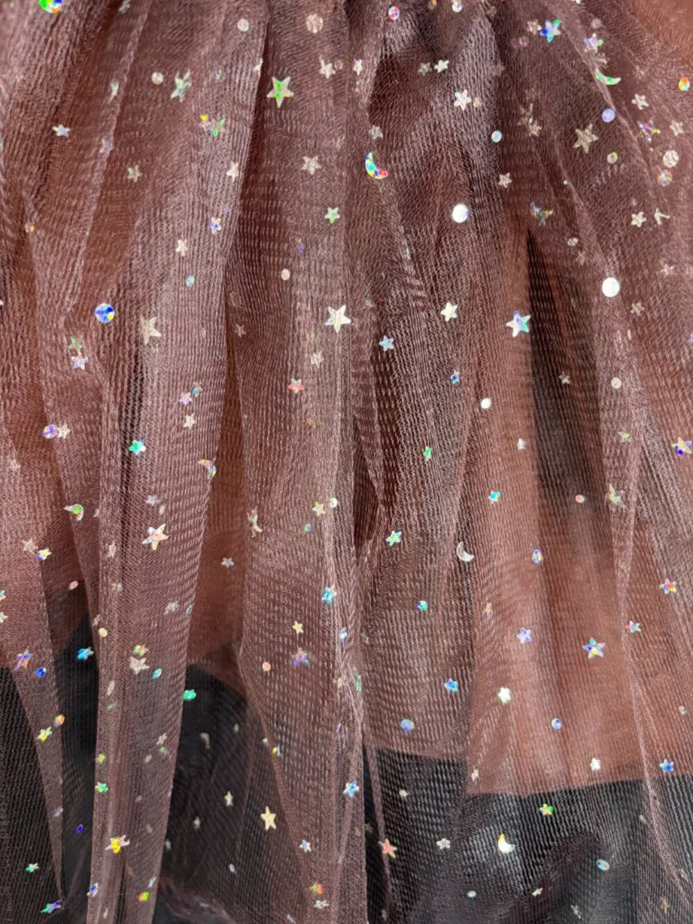 Brown Sparkle Tulle Costume Tutu Skirt OS Kids